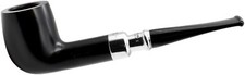 Peterson Ebony Finish Sterling Silver Spigot Mounted Straight Billiard Pipe 106