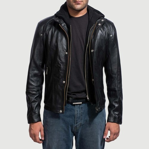 Giacca biker uomo vera pelle