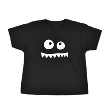 T-Shirt HALLOWEEN NERA Monster Face cotone 100% CON stampa digitale BIANCA
