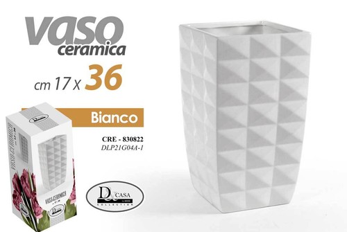Vaso bianco alto ceramica - alto,