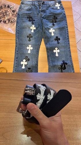 Jeans chrome hearts con croci