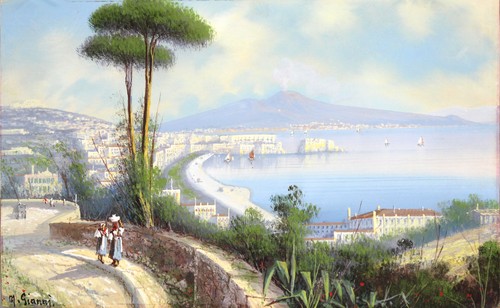 Napoli veduta generale guazzo