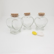 30pz Barattolo Vetro 100ML Tappo Sughero Portaconfetti Bomboniera CUORE 