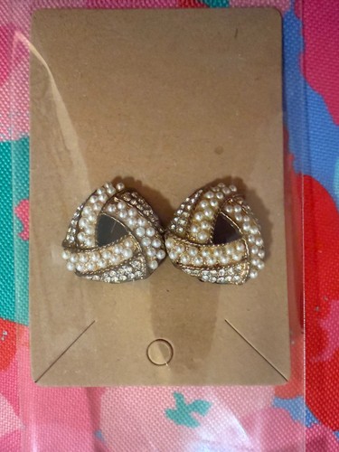 Orecchini nodo strass perle