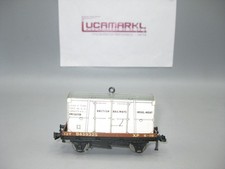 Hornby Dublo scala 00 4648 B.R. Carrello basso con contenitore "INSUL-MEAT" #d923