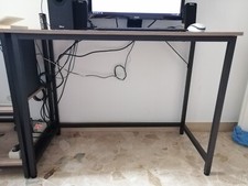 Scrivania VASANGLE, acciaio e legno effetto rovere