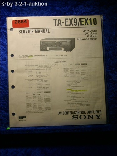 Sony manuale servizio ta - sony, di