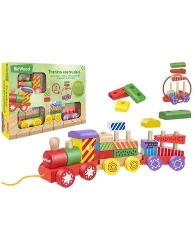 Trenino legno trainabile - legno,