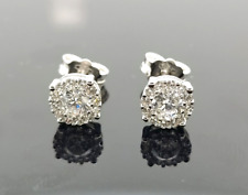 Orecchini in oro bianco 18 CT 750 e zirconi a pavè diametro 6 mm