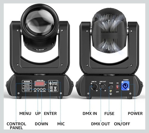 Testa mobile led 150w - mobile, dmx