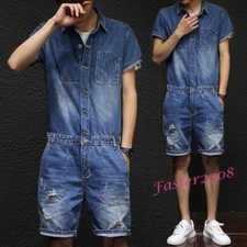 Casual Men's Denim Rompers