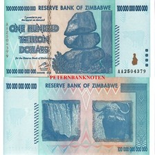 Zimbabwe Zimbabwe 100 trilioni di dollari 2008 Unc ORIGINALE P91❇️
