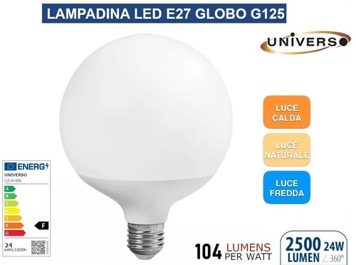 Lampadina led e27 24w - e27, globo