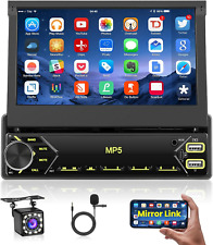Autoradio 1 DIN Auto Radio Con Schermo Ribaltabile, 7 Pollici Touchscreen Stereo