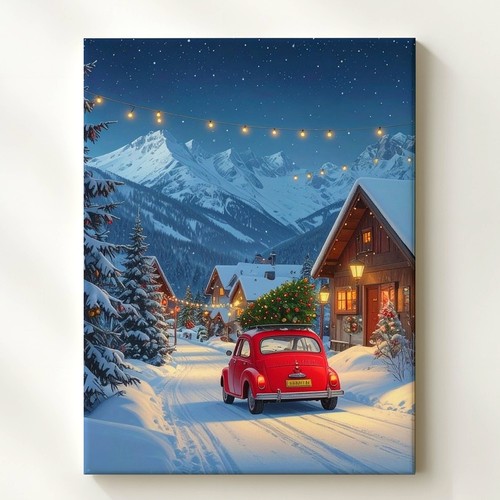 Fiat 500 tela - natalizia, scena