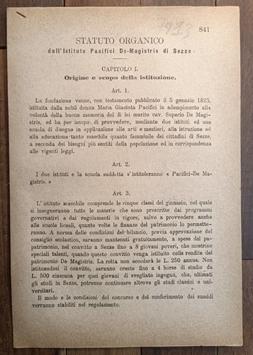 Sezze 1888 statuto organico - 1888,