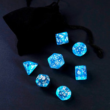 Set 7 Dadi Gatti Azzurri Blue