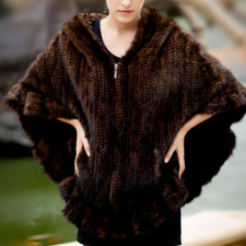Poncho pelliccia visone 100%