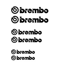 6 ADESIVI BREMBO STYLE KIT pinze freno stickers auto moto NERI PRESPAZIATI VINIL