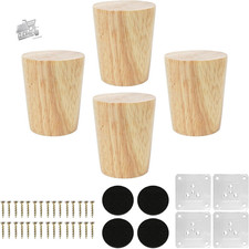 4 Piedini Legno Rovere 6cm