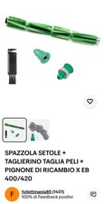 SPAZZOLA SETOLE + TAGLIERINO TAGLIA PELI + PIGNONE DI RICAMBIO X EB 400/420