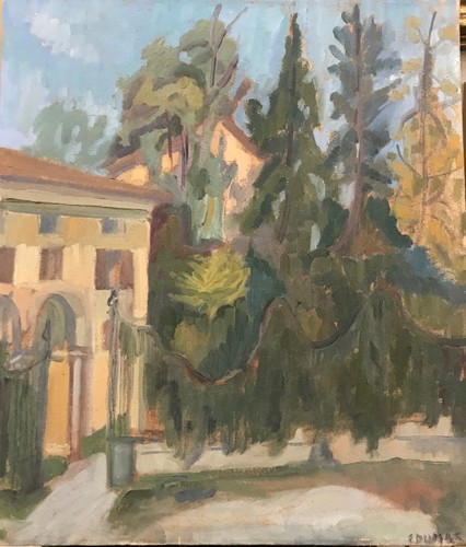 Dipinto olio tela villa - tela,