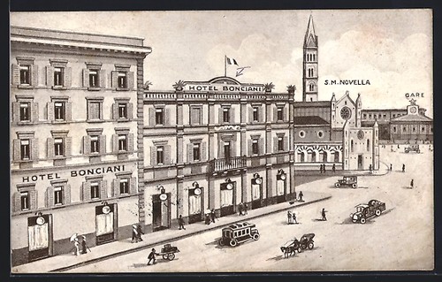 Cartolina firenze hotel - cartolina,