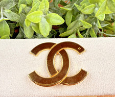 Broche chanel double dorée - broche,