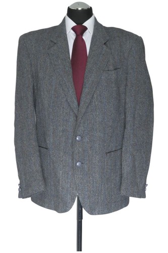Harris tweed giacca blu - tweed,