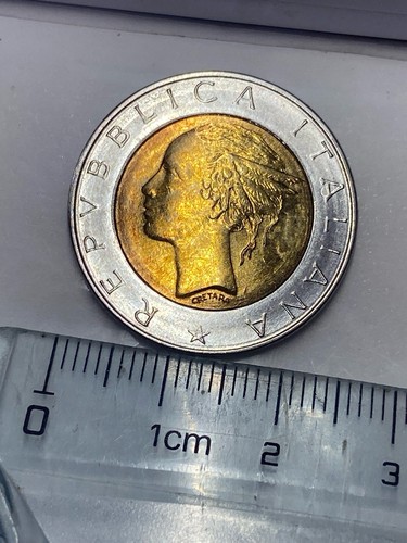 Italia 500 lire - lire, bimetallo