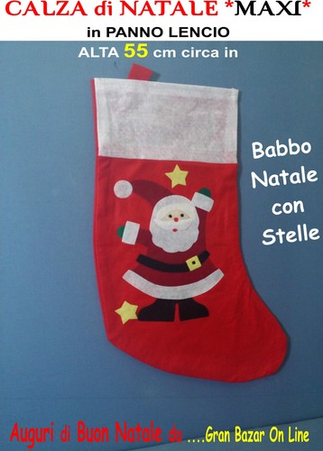 Natale calza maxi babbo - natale,