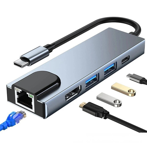 Hub usb 5in1 hdmi 4k - usb, c