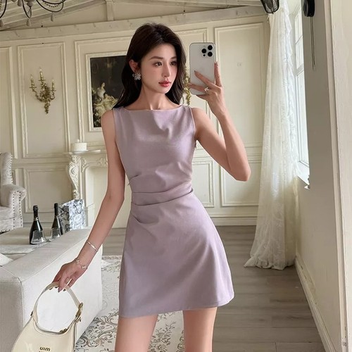 Abito corto lilla elegante - lilla,