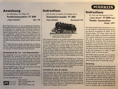 Marklin märklin 800 - marklin, tt800