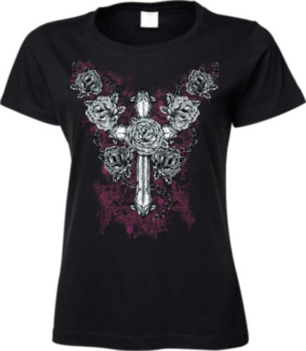 Shirt donna nera croce - nera,