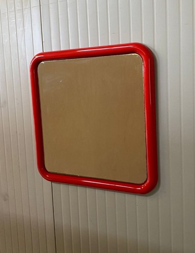 Specchio plastica rosso - in,