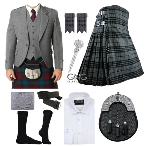 Completo kilt grigio lana - in,