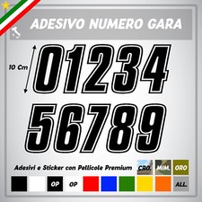 Adesivo numero gara moto - gara, casco