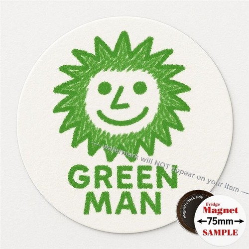 Green man fridge magnet - man,