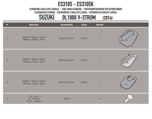 Givi kit estensione cavalletto - givi,