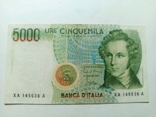 5000 lire bellini serie - lire,