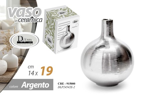 Vaso fiori ceramica argento - ceramica,