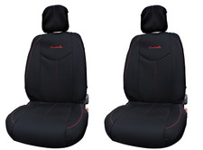 COPPIA COPRISEDILI  Alfa Romeo GIULIETTA SU MISURA ANTERIORI Nero Cuciture Rosse