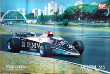 EDDIE CHEEVER OSELLA F.A1 DENIM-MS RANCING TEAM F.1 MAXI POSTER AUTOSPRINT 1980