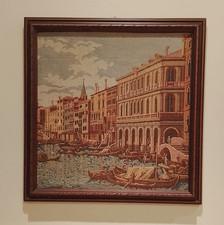 Quadro ricamato veduta di