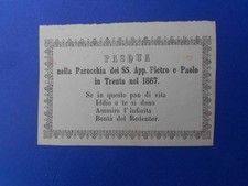 Santino Segno di Comunione Pasquale 1867 Parrocchia SS Pietro e Paolo Trento
