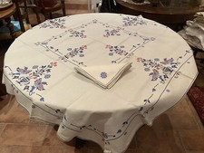 Antica Tovaglia Tela Aida 6 Tovaglioli Fatta Mano Punto Croce 150x150