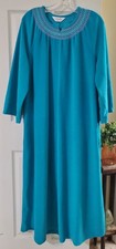 *Vanity Fair*Teal●Pile/Velluto●Zip●Ricamo●Accappatoio Casacca●Maniche Lunghe●Tg.XL