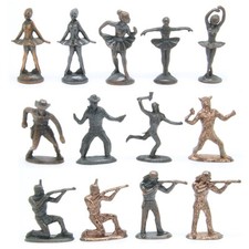 Ferrero Kinder ovetto soldatini figure in metallo ballerine cowboy indiani pezzi cantare