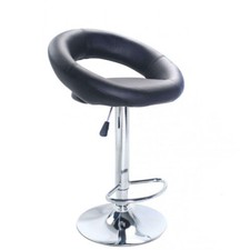 Sgabello ufficio ecopelle nero